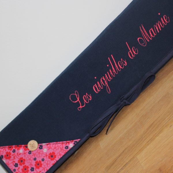 Trousse à aiguilles à tricoter bleu marine et Glaïeul – Image 6