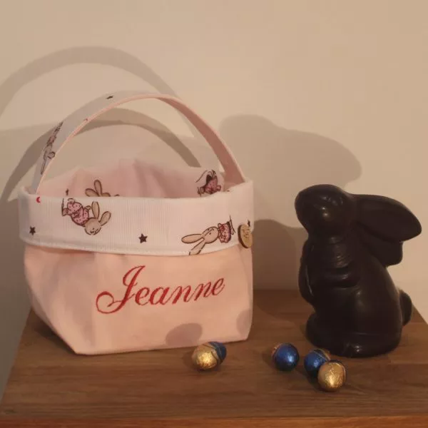 Panier de Pâques "Mon petit lapin est caché dans le jardin"