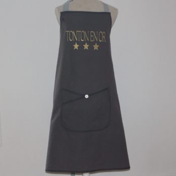 Tablier personnalisé gris "Chef cuisinier"