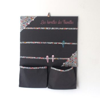 Tableau à barrettes LIBERTY "Colchiques dans les prés" avec pochettes de rangement