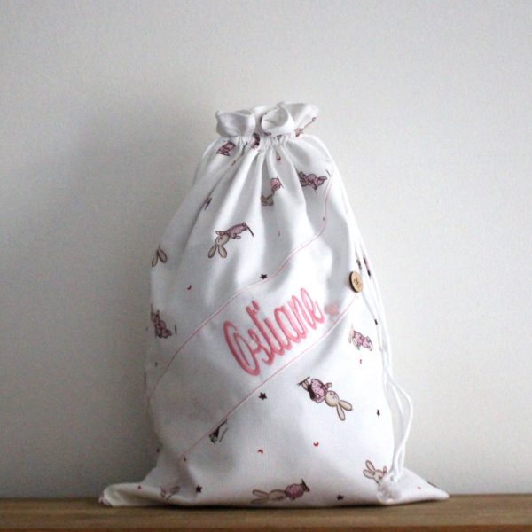 Sac à linge enfant "Mon petit lapin est caché dans le jardin"